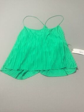 Target A New Day Green NWT Pleated Spaghetti Strap Tank Top, Size 3X